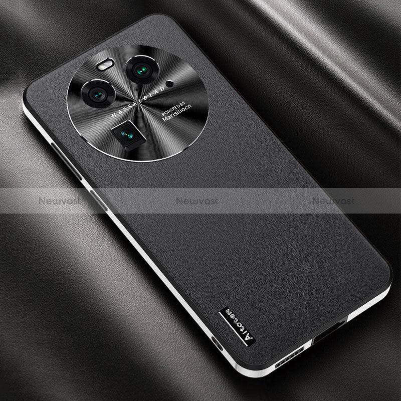 Soft Luxury Leather Snap On Case Cover AT2 for Oppo Find X6 Pro 5G Black