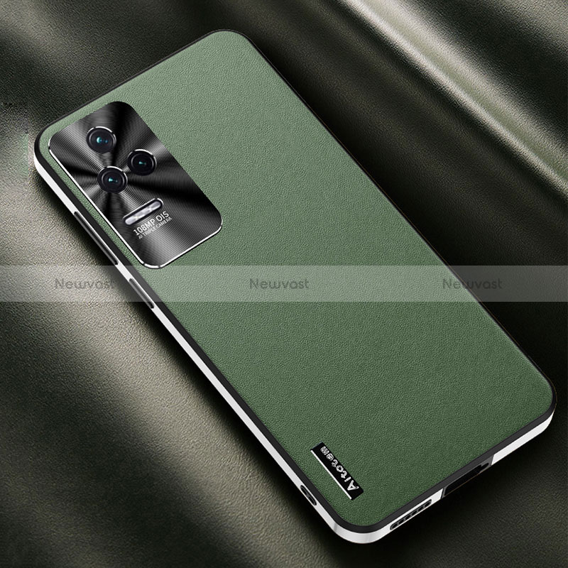 Soft Luxury Leather Snap On Case Cover AT2 for Xiaomi Redmi K50 5G Green