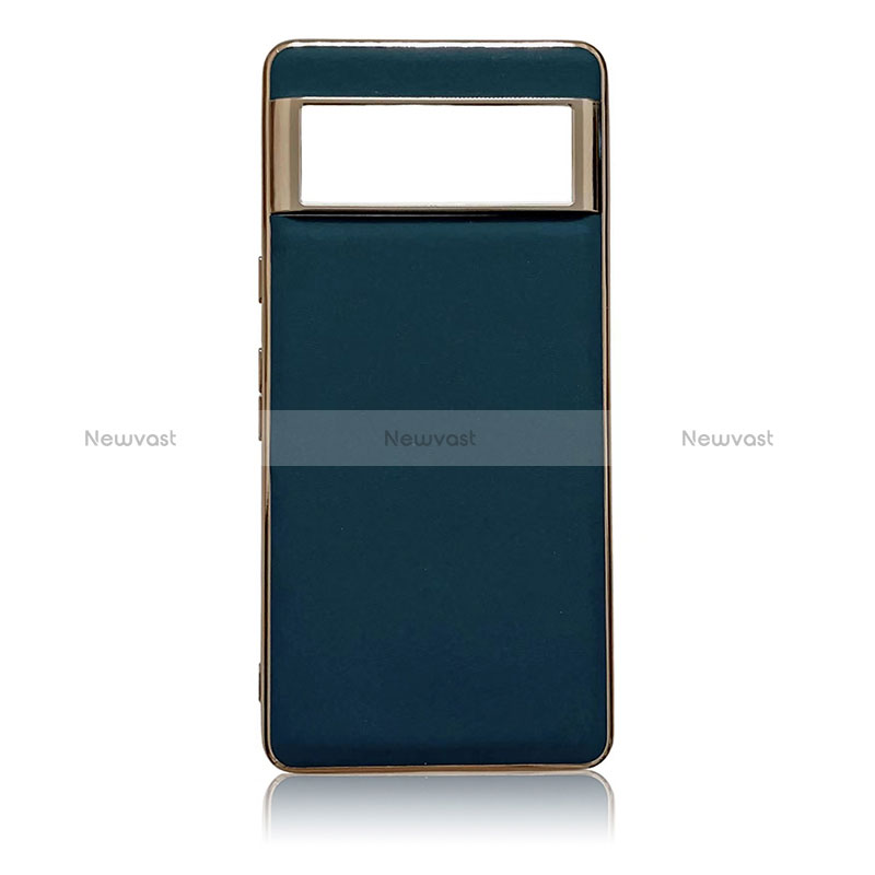 Soft Luxury Leather Snap On Case Cover B01H for Google Pixel 7 5G Blue