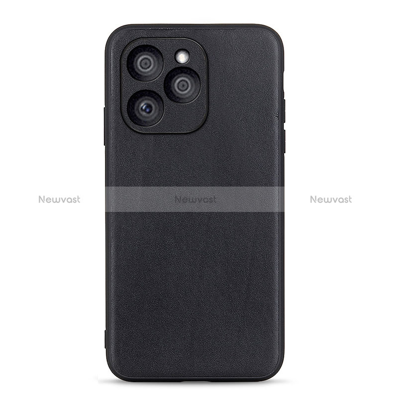 Soft Luxury Leather Snap On Case Cover B01H for Huawei Honor 60 SE 5G Black