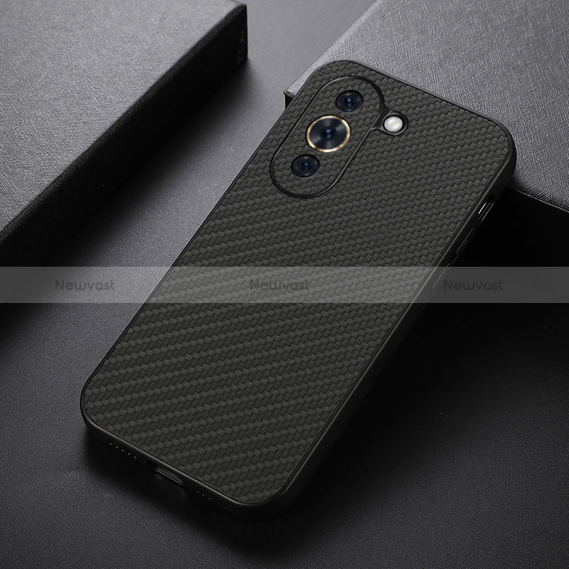 Soft Luxury Leather Snap On Case Cover B01H for Huawei Nova 10 Pro Black