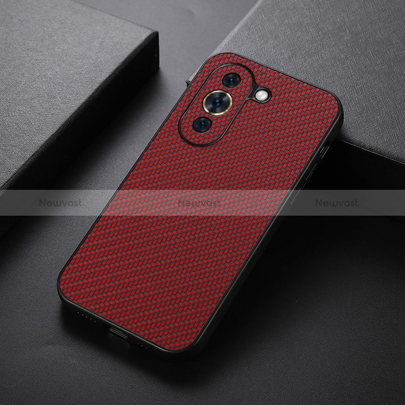 Soft Luxury Leather Snap On Case Cover B01H for Huawei Nova 10 Red