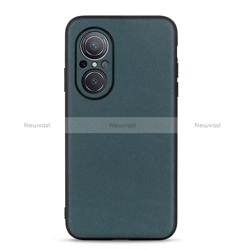 Soft Luxury Leather Snap On Case Cover B01H for Huawei Nova 9 SE Green