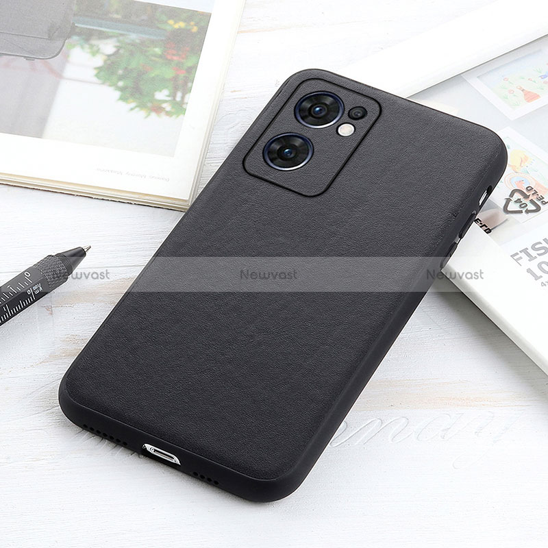 Soft Luxury Leather Snap On Case Cover B01H for Oppo Find X5 Lite 5G Black