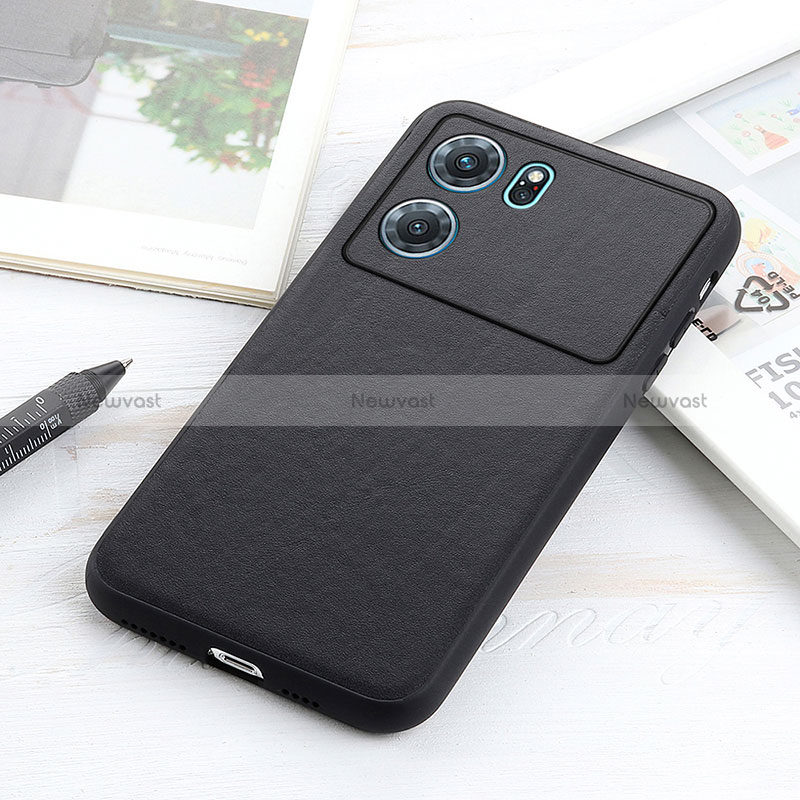 Soft Luxury Leather Snap On Case Cover B01H for Oppo K10 5G Black