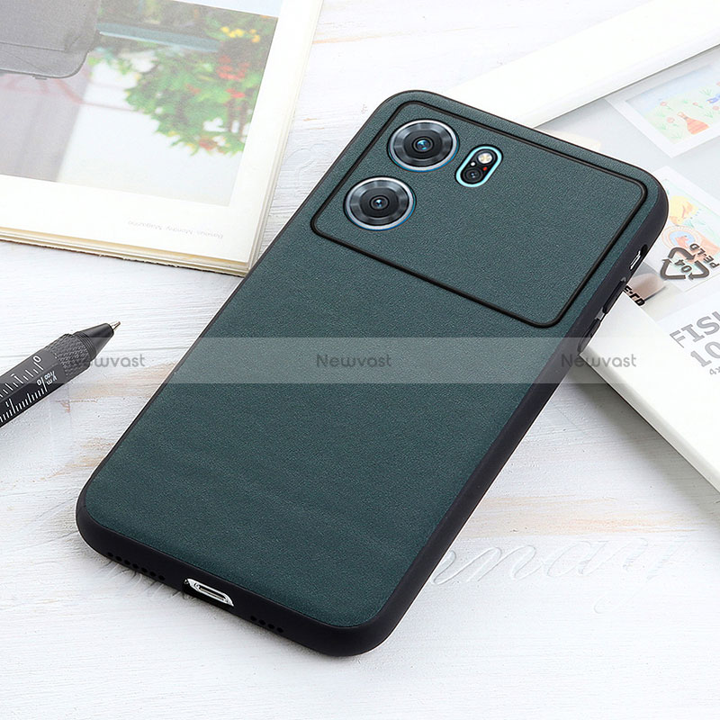 Soft Luxury Leather Snap On Case Cover B01H for Oppo K10 5G Green