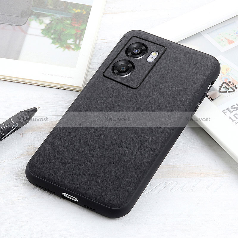 Soft Luxury Leather Snap On Case Cover B01H for Oppo K10 5G India Black