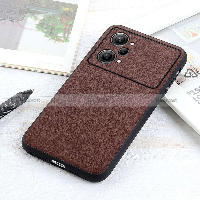 Soft Luxury Leather Snap On Case Cover B01H for Oppo K10 Pro 5G Brown