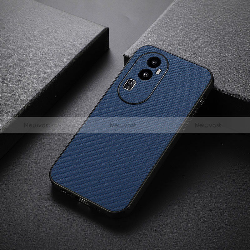 Soft Luxury Leather Snap On Case Cover B01H for Oppo Reno10 Pro+ Plus 5G Blue