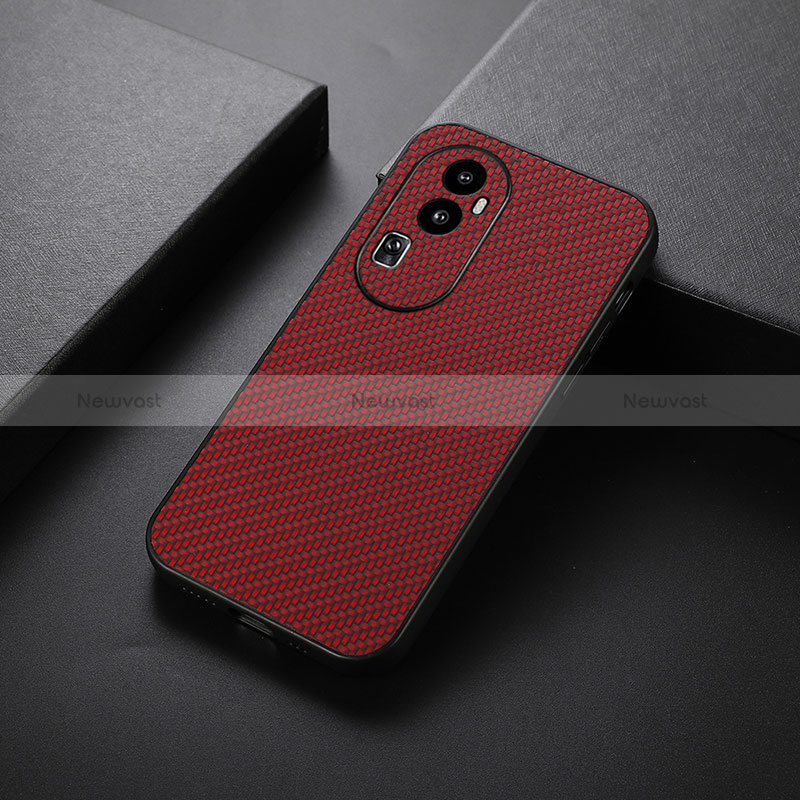 Soft Luxury Leather Snap On Case Cover B01H for Oppo Reno10 Pro+ Plus 5G Red