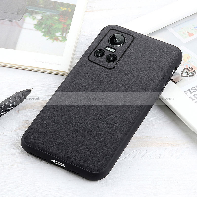 Soft Luxury Leather Snap On Case Cover B01H for Realme GT Neo3 5G Black