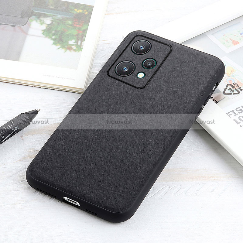 Soft Luxury Leather Snap On Case Cover B01H for Realme Q5 5G Black