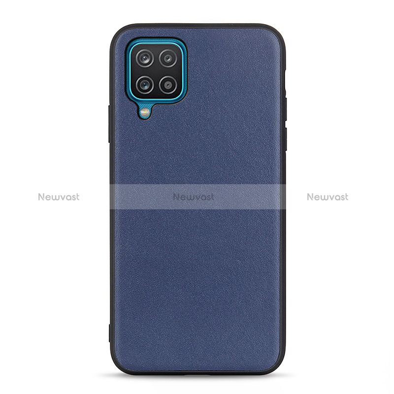 Soft Luxury Leather Snap On Case Cover B01H for Samsung Galaxy A12 5G Blue