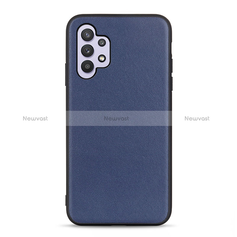 Soft Luxury Leather Snap On Case Cover B01H for Samsung Galaxy A32 5G Blue