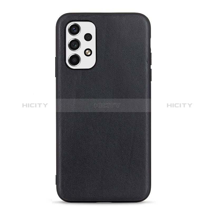 Soft Luxury Leather Snap On Case Cover B01H for Samsung Galaxy A53 5G Black