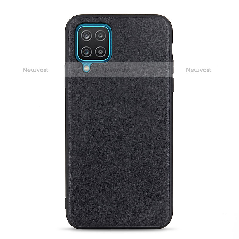 Soft Luxury Leather Snap On Case Cover B01H for Samsung Galaxy F12 Black