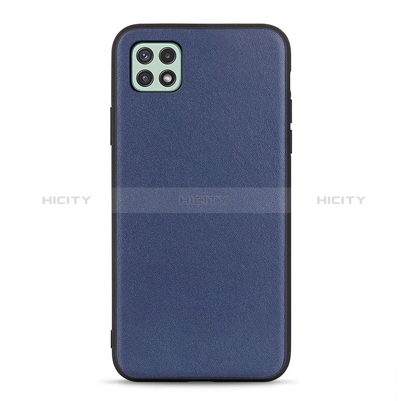 Soft Luxury Leather Snap On Case Cover B01H for Samsung Galaxy F42 5G Blue
