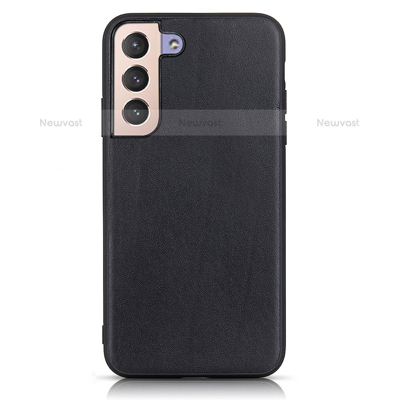 Soft Luxury Leather Snap On Case Cover B01H for Samsung Galaxy S21 Plus 5G Black