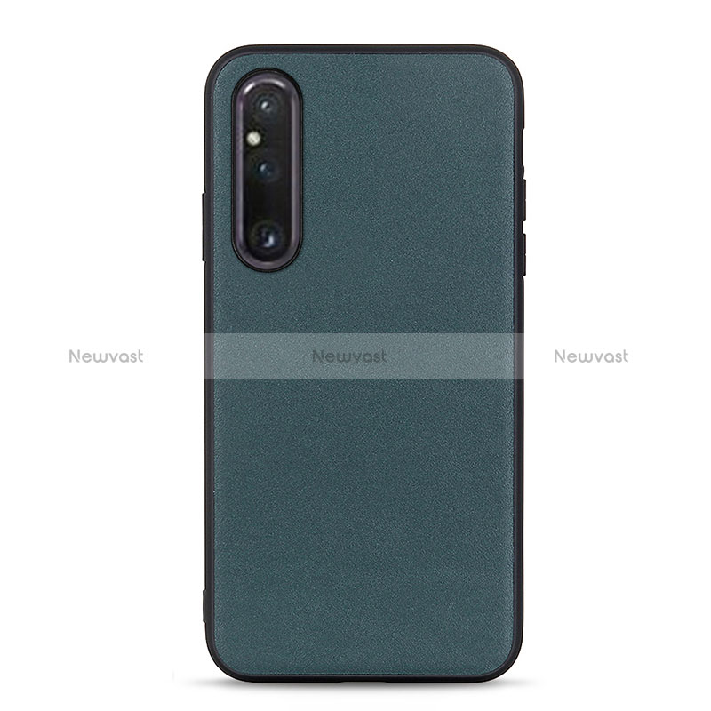 Soft Luxury Leather Snap On Case Cover B01H for Sony Xperia 1 V Green