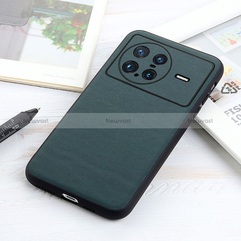 Soft Luxury Leather Snap On Case Cover B01H for Vivo X Note Green