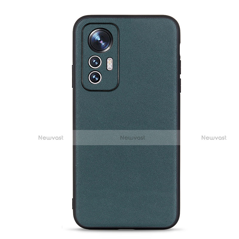 Soft Luxury Leather Snap On Case Cover B01H for Xiaomi Mi 12 5G Green