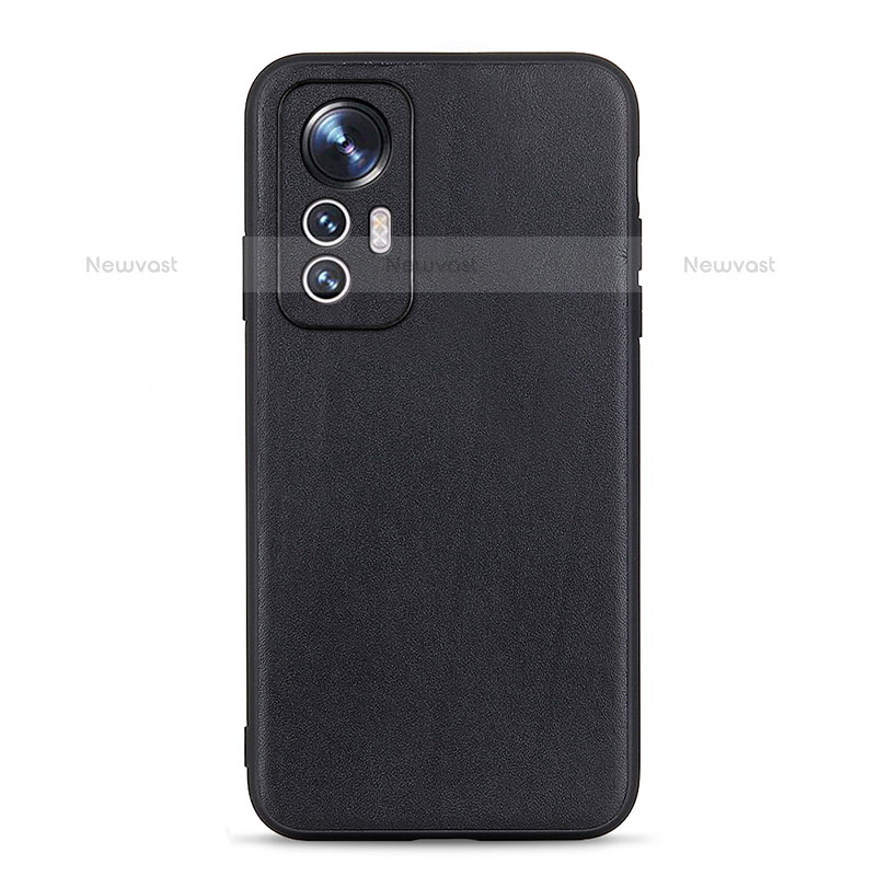 Soft Luxury Leather Snap On Case Cover B01H for Xiaomi Mi 12 Lite 5G Black