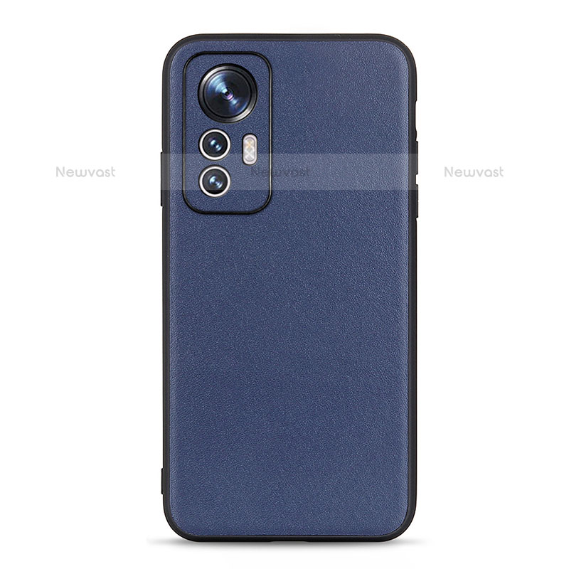 Soft Luxury Leather Snap On Case Cover B01H for Xiaomi Mi 12S Pro 5G Blue