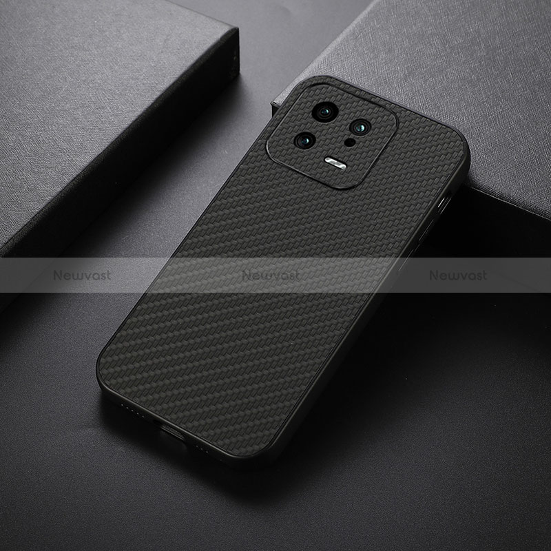 Soft Luxury Leather Snap On Case Cover B01H for Xiaomi Mi 13 5G Black