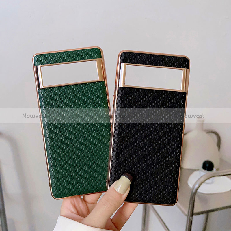 Soft Luxury Leather Snap On Case Cover B02H for Google Pixel 6a 5G