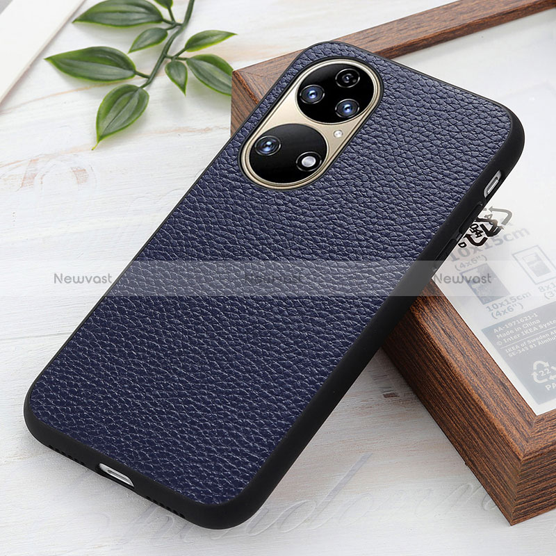 Soft Luxury Leather Snap On Case Cover B02H for Huawei P50e