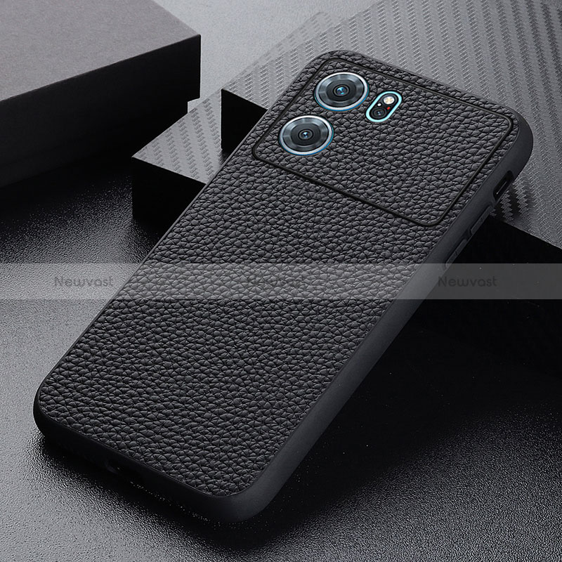 Soft Luxury Leather Snap On Case Cover B02H for Oppo K10 5G Black