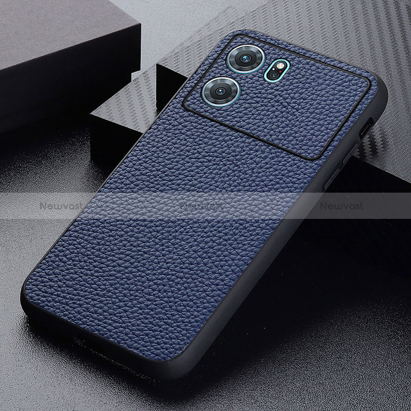 Soft Luxury Leather Snap On Case Cover B02H for Oppo K10 5G Blue