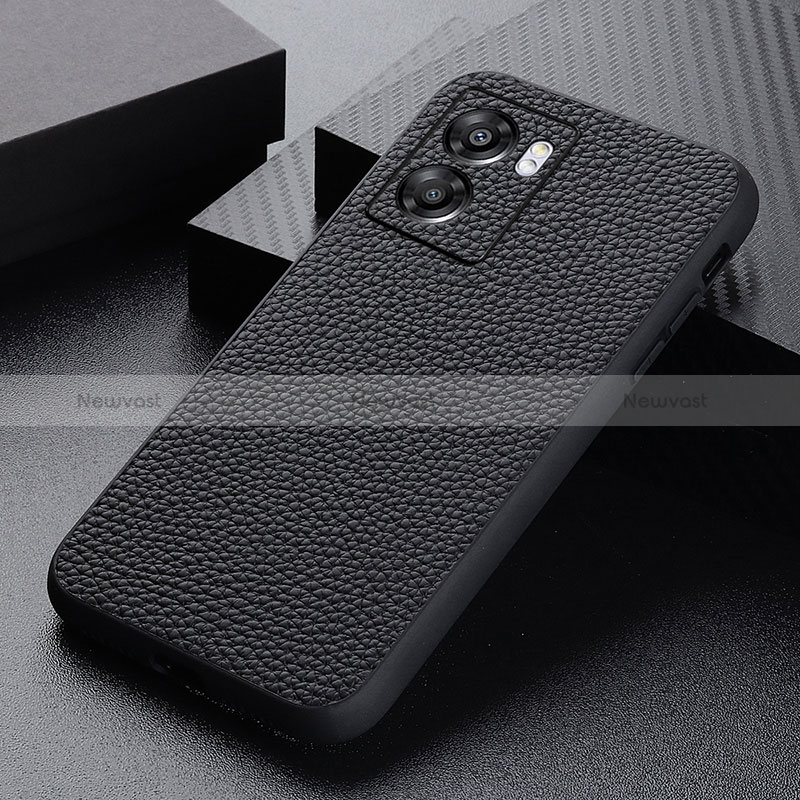 Soft Luxury Leather Snap On Case Cover B02H for Oppo K10 5G India Black