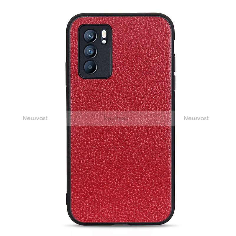 Soft Luxury Leather Snap On Case Cover B02H for Oppo Reno6 5G