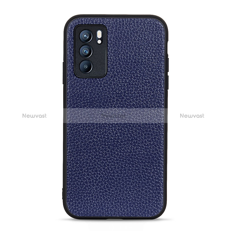 Soft Luxury Leather Snap On Case Cover B02H for Oppo Reno6 5G