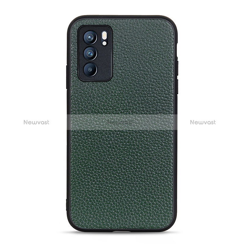 Soft Luxury Leather Snap On Case Cover B02H for Oppo Reno6 5G