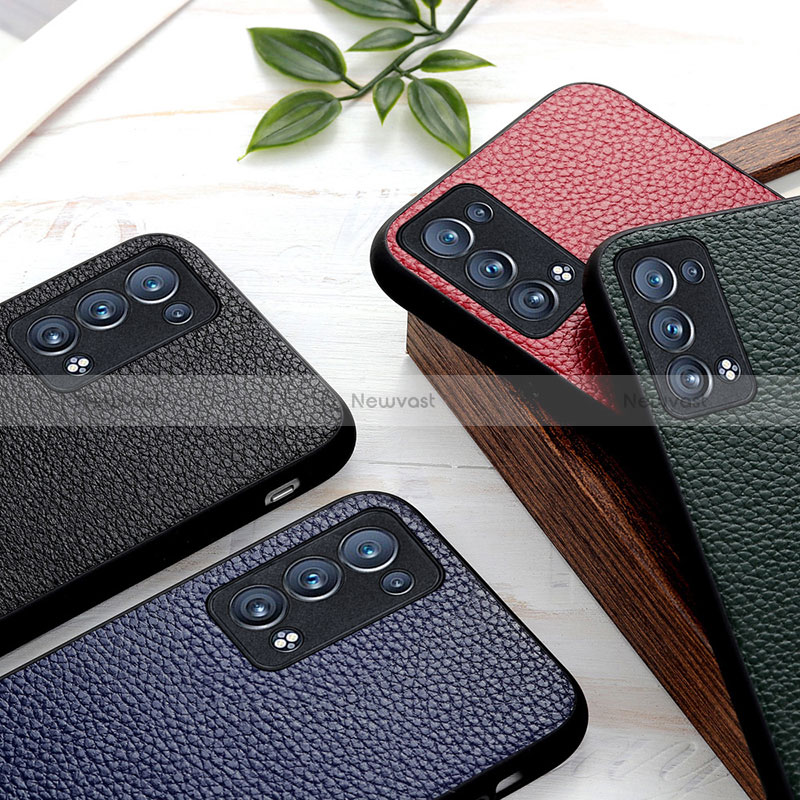 Soft Luxury Leather Snap On Case Cover B02H for Oppo Reno6 Pro 5G