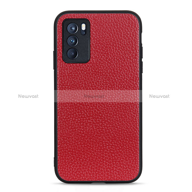 Soft Luxury Leather Snap On Case Cover B02H for Oppo Reno6 Pro 5G India