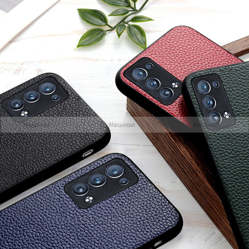 Soft Luxury Leather Snap On Case Cover B02H for Oppo Reno6 Pro+ Plus 5G