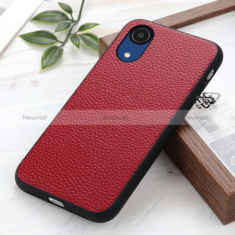 Soft Luxury Leather Snap On Case Cover B02H for Samsung Galaxy A03 Core
