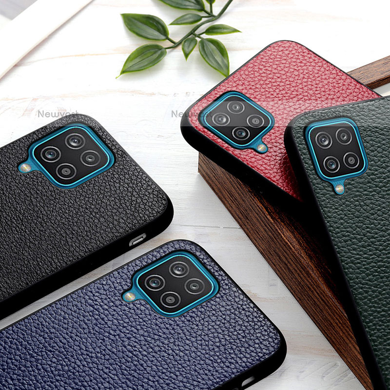 Soft Luxury Leather Snap On Case Cover B02H for Samsung Galaxy A12