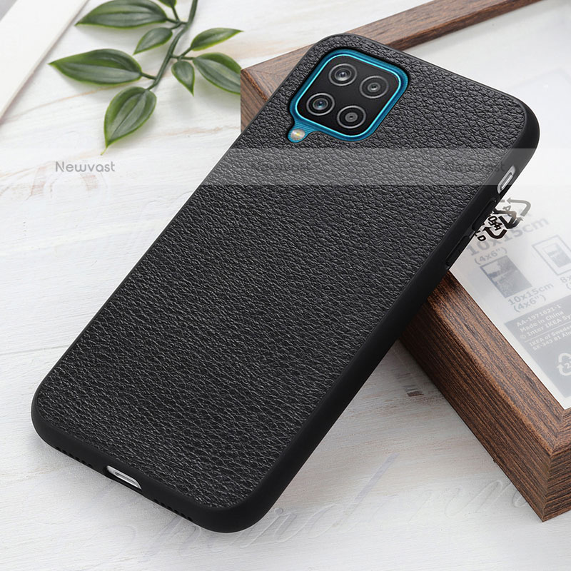 Soft Luxury Leather Snap On Case Cover B02H for Samsung Galaxy A12