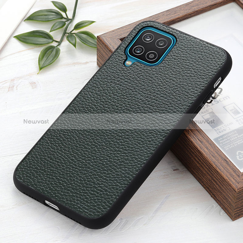 Soft Luxury Leather Snap On Case Cover B02H for Samsung Galaxy A12 5G Green