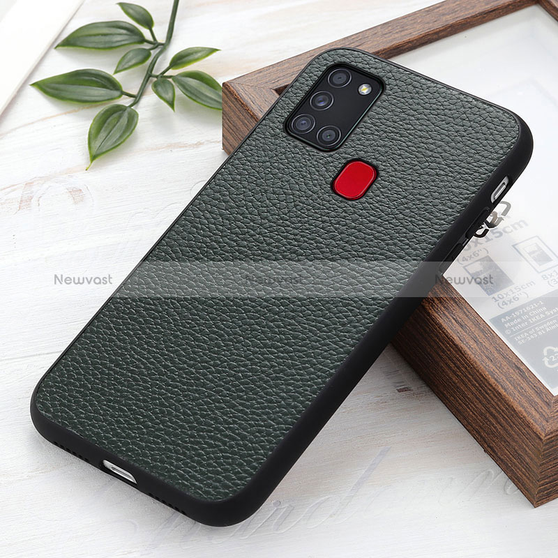 Soft Luxury Leather Snap On Case Cover B02H for Samsung Galaxy A21s