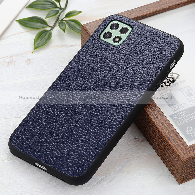 Soft Luxury Leather Snap On Case Cover B02H for Samsung Galaxy A22 5G