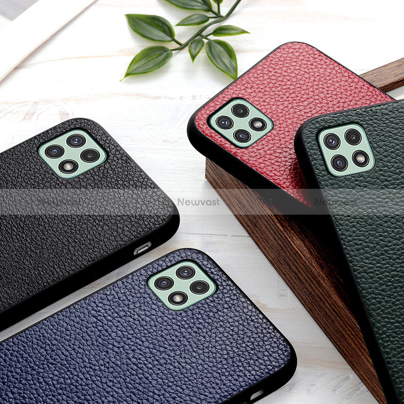 Soft Luxury Leather Snap On Case Cover B02H for Samsung Galaxy A22s 5G