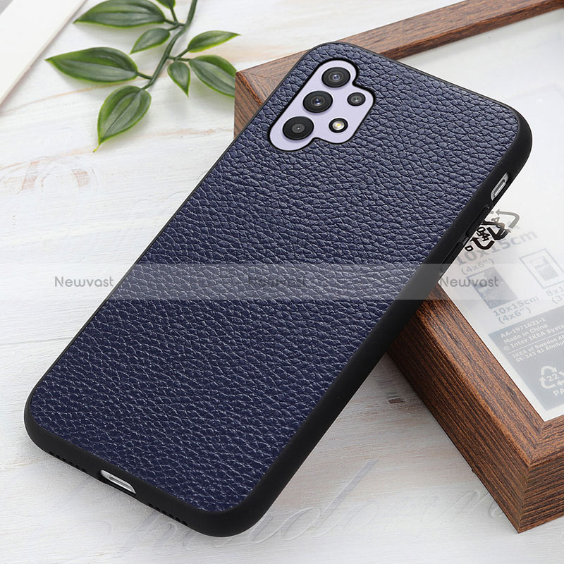 Soft Luxury Leather Snap On Case Cover B02H for Samsung Galaxy A32 4G