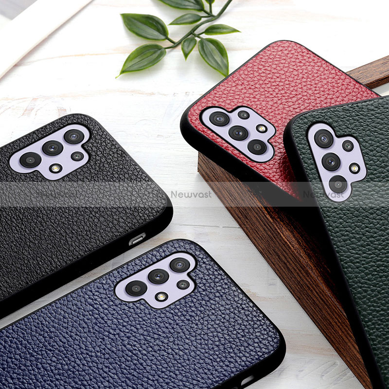 Soft Luxury Leather Snap On Case Cover B02H for Samsung Galaxy A32 5G