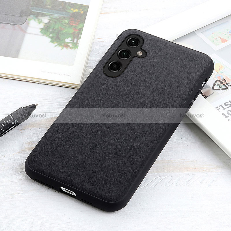 Soft Luxury Leather Snap On Case Cover B02H for Samsung Galaxy Jump3 5G Black