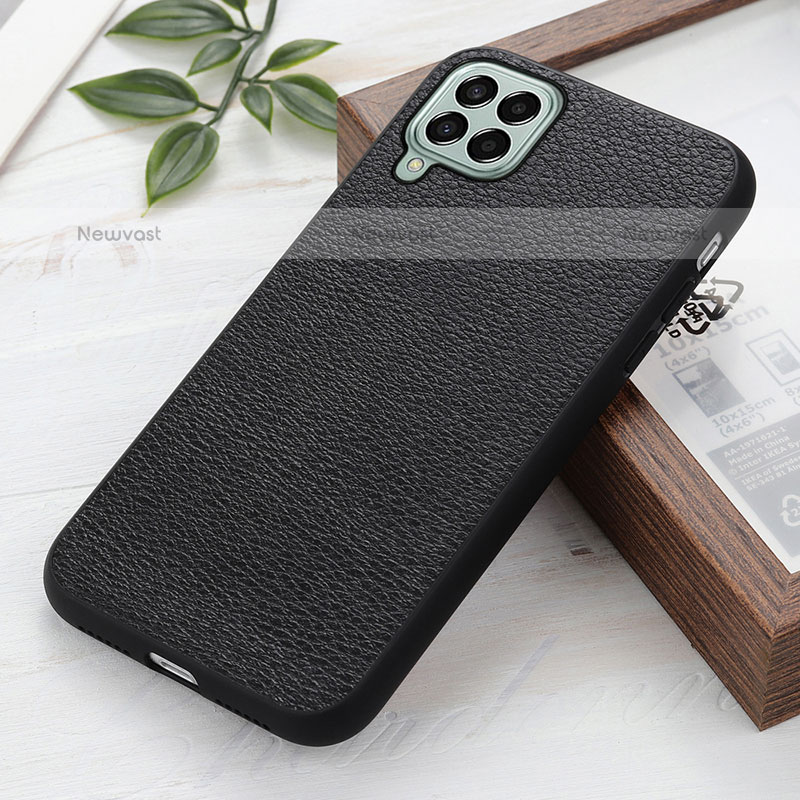 Soft Luxury Leather Snap On Case Cover B02H for Samsung Galaxy M33 5G Black